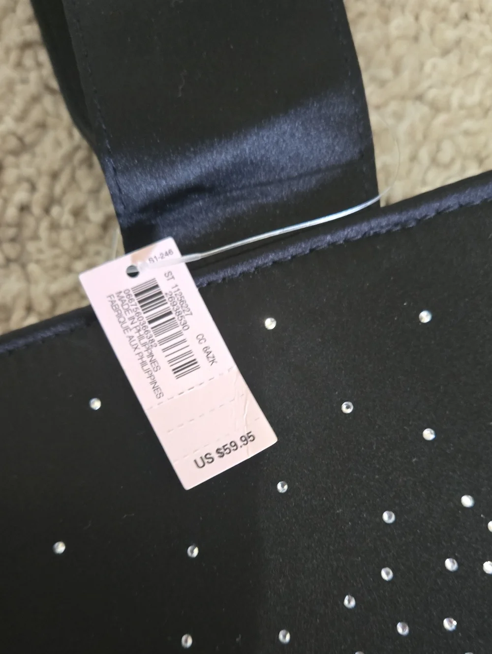NWT Victoria's Secret Black Sparkly Tote/Weekender Bag